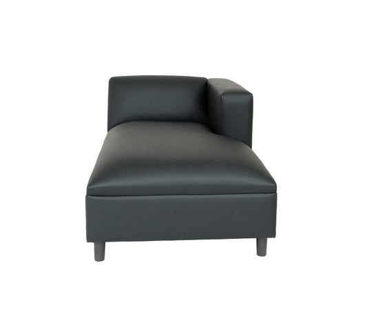 54" Black Faux Leather Lounge Chair